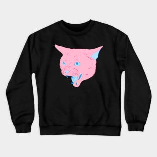 Vaporwave Cat - Pink Lemonade Crewneck Sweatshirt